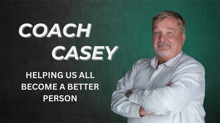 image shows portrait of Coach Casey, Myrtle Beach SC Life Coach. With Helping Make Us All A Better Person Slogan. Online or in-person life coaching for Myrtle Beach, North Myrtle Beach, Conway, Surfside Beach, Carolina Forest, Georgetown, Charleston and North Charleston SC